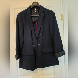 Tommy Hilfiger Black Jacket with Red, White & Navy Ribbon Loop